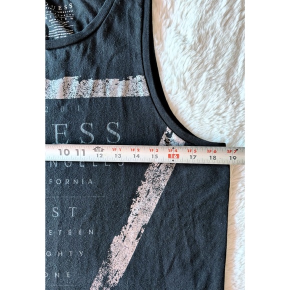 EUC Guess Los Angeles Long Tank Top | Tunic Length | Black & Silver | Medium - Picture 9 of 10